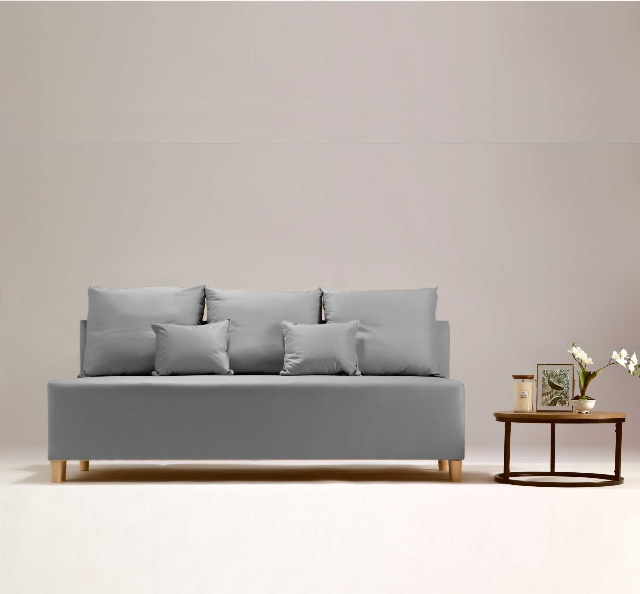 Skandynawska szara sofa rozkładana 190cm